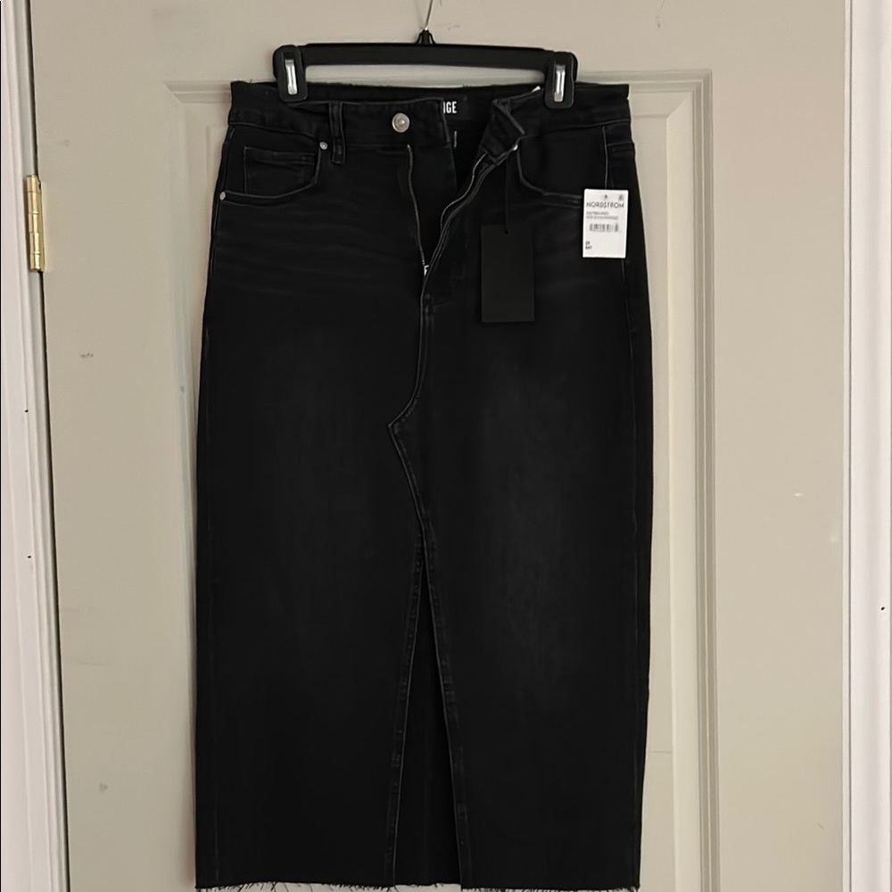 PAIGE Black Denim Skirt